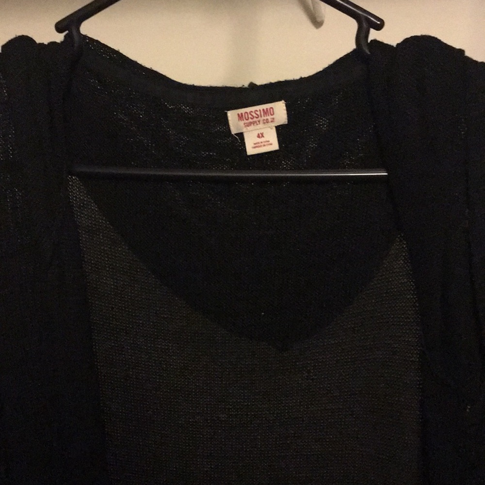 Long black duster sweater